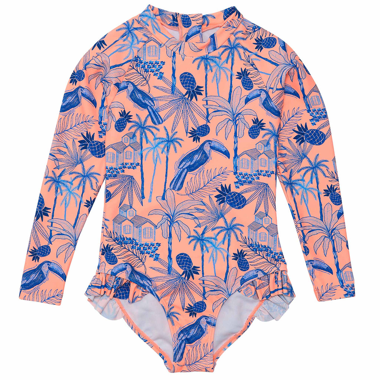 Tropicana Vacay Sustainable Leg Frill Surf Suit - HoneyBug