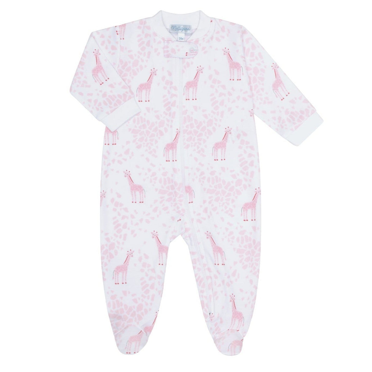 Pink Giraffe Print Zipper Footie - HoneyBug