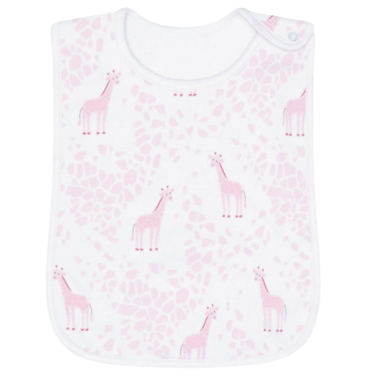 Pink Giraffe Print Feeding Bib - HoneyBug