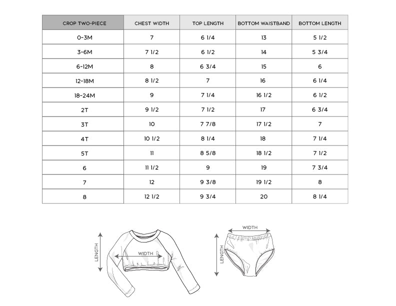 Girl's Two-Piece Crop Swimsuit - HoneyBug