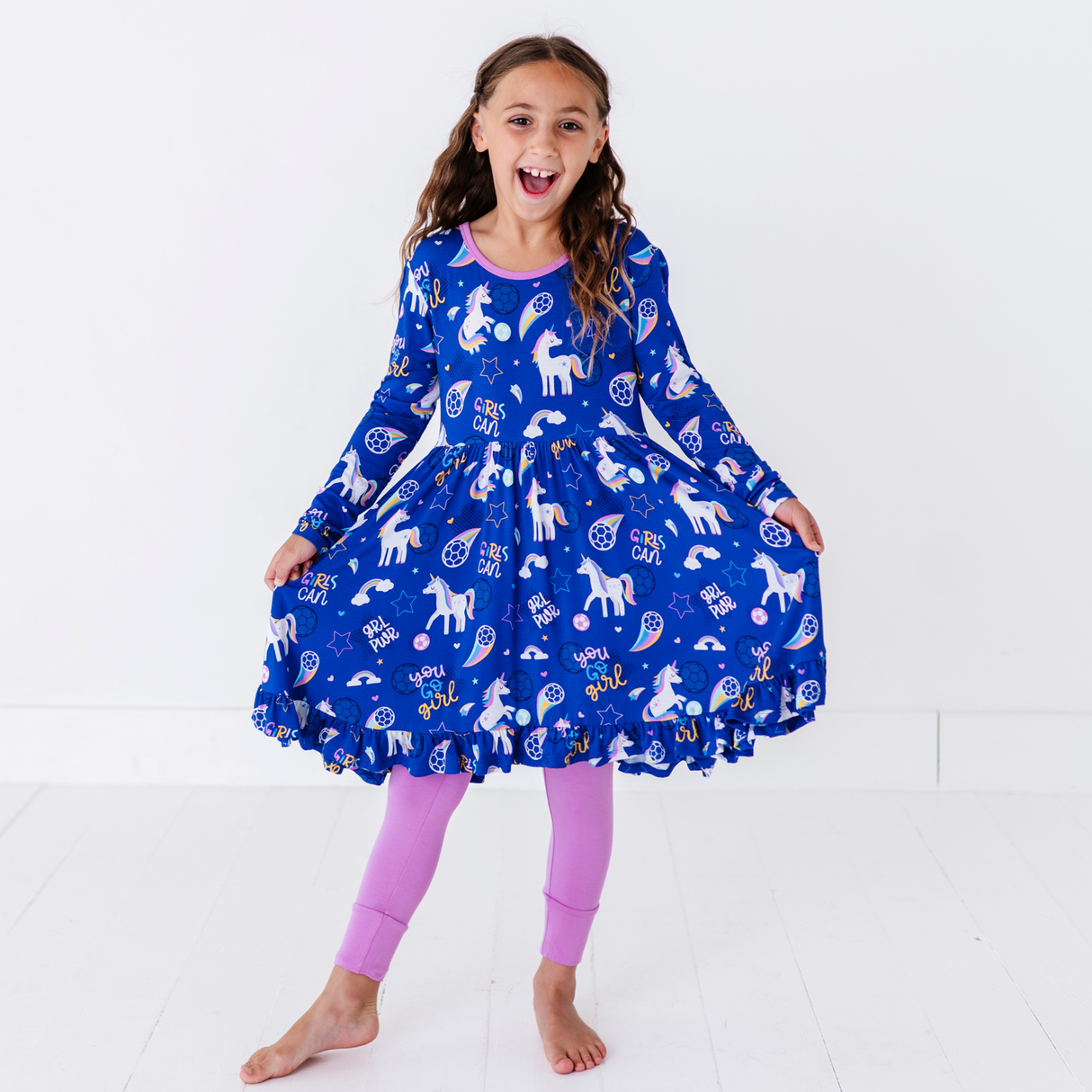 Unicorn Goals Toddler/ Big Kid Peplum Set - HoneyBug