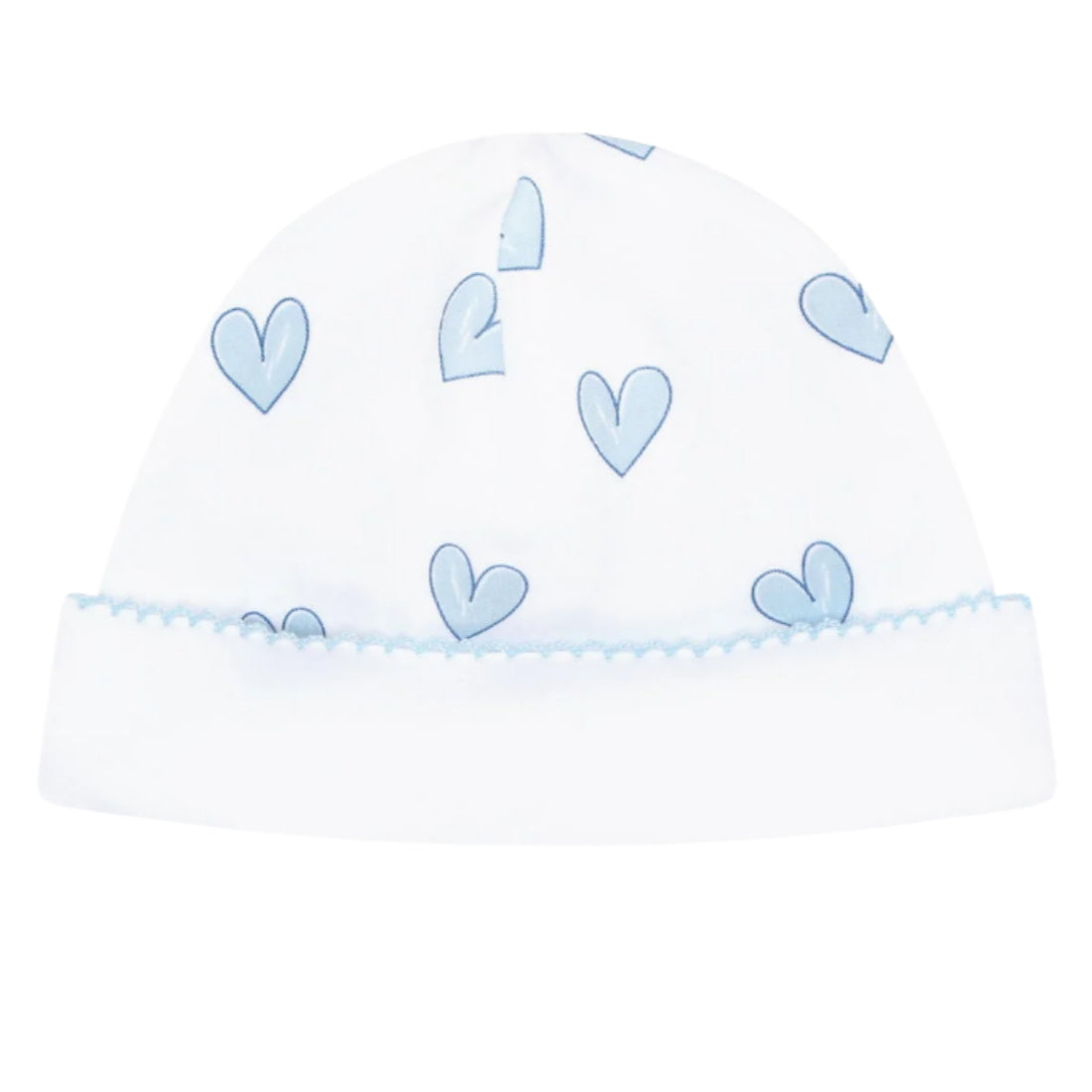 Blue Heart Print Hat - HoneyBug