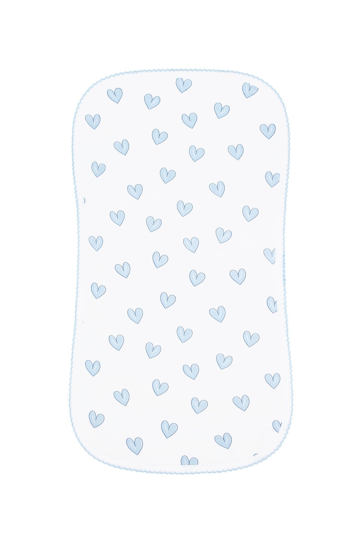 Blue Heart Print Burp Cloth - HoneyBug