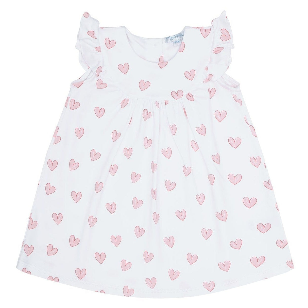 Pink Heart Print Scoop Neck Dress - HoneyBug