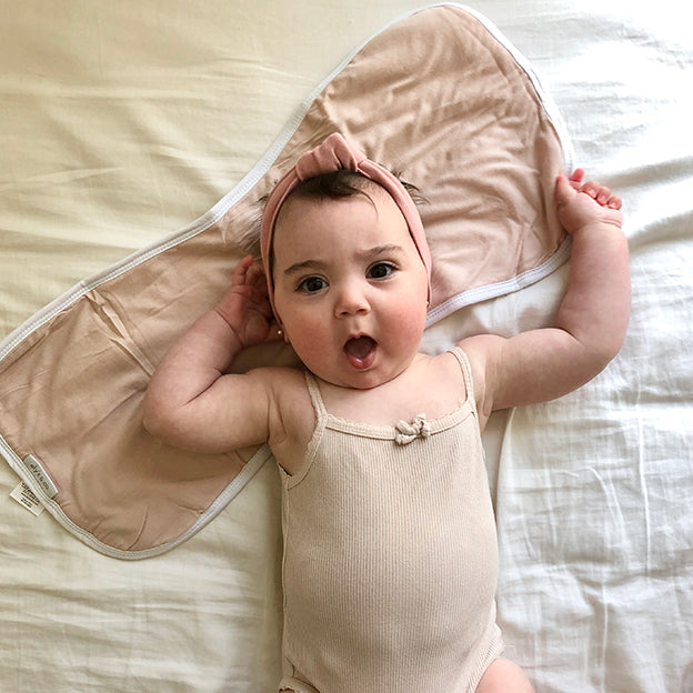 Reversible Burp Cloths - Dusty Pink Rainbow - HoneyBug