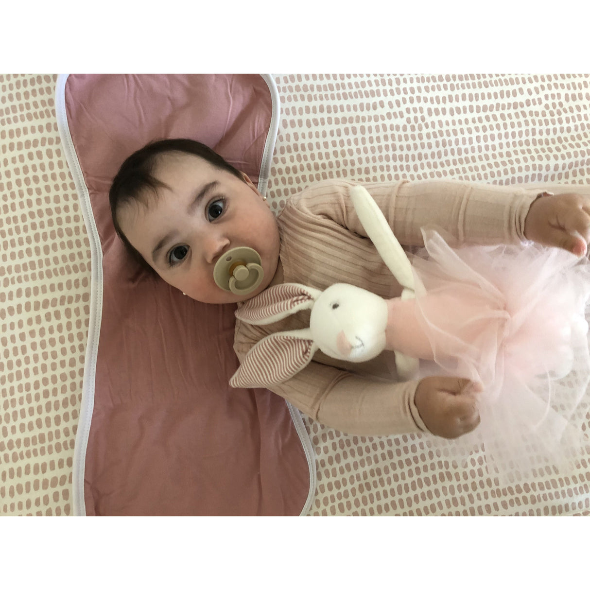 Reversible Burp Cloths - Dusty Pink Rainbow - HoneyBug