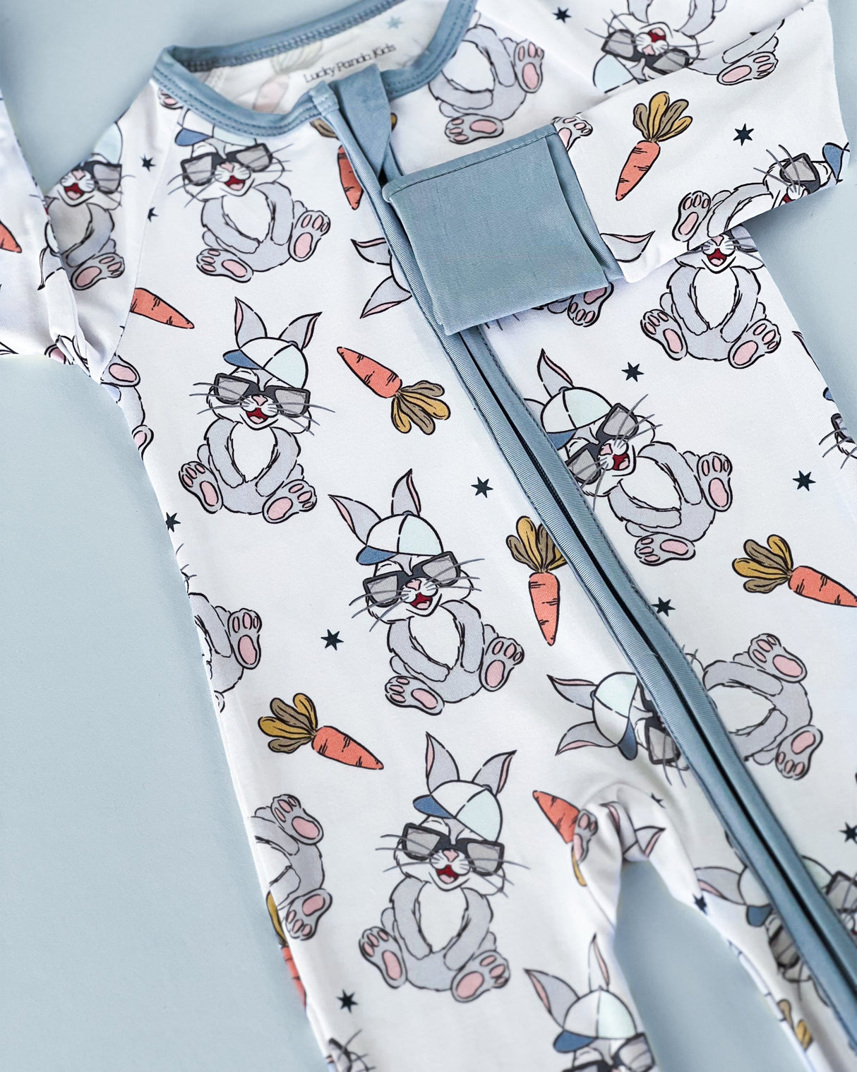 Bamboo Zip Romper | Rad Bunny - HoneyBug