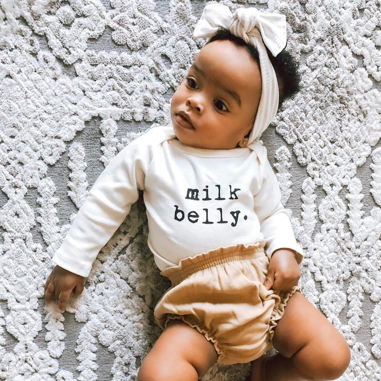 Milk Belly - Long Sleeve Organic Baby Bodysuit - HoneyBug