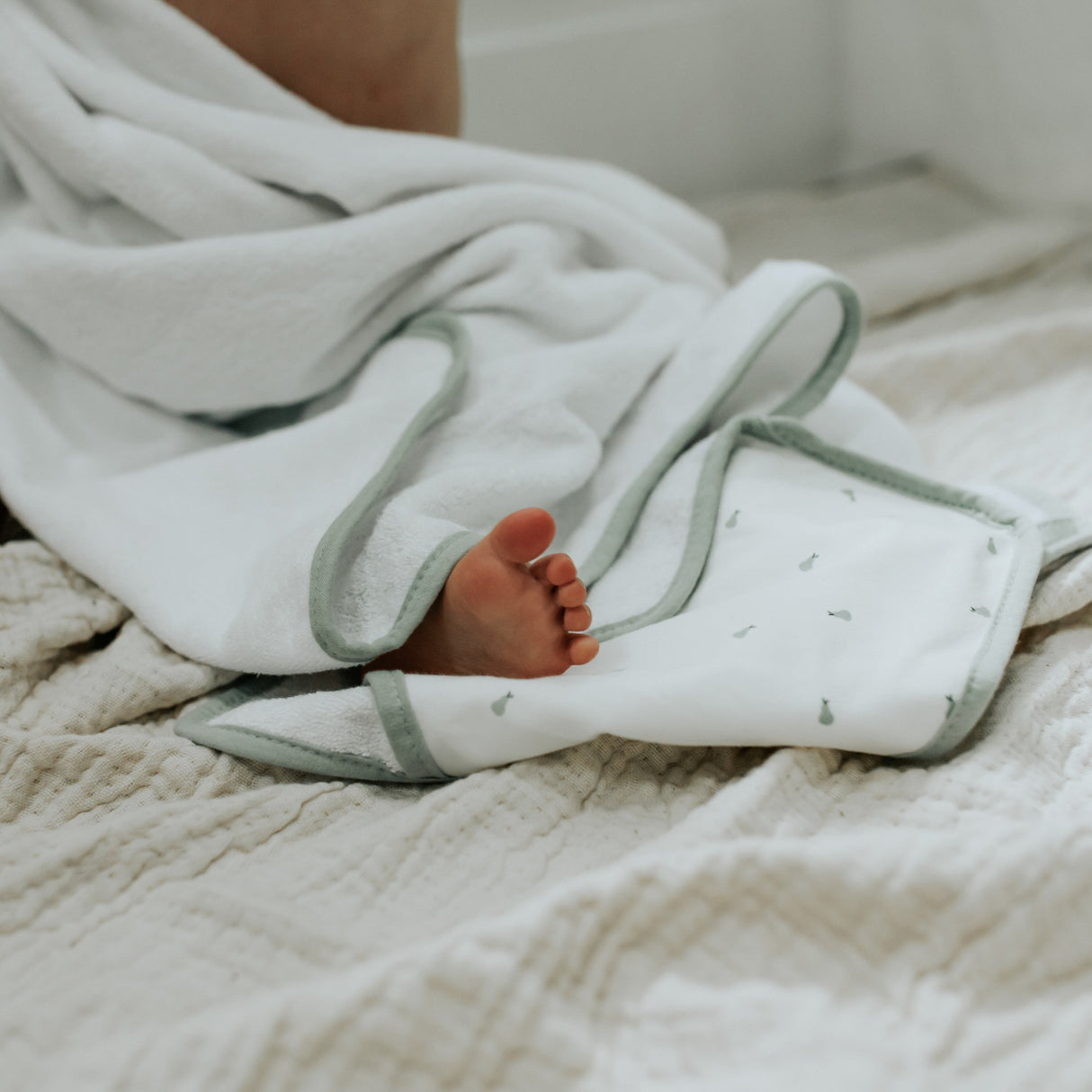 3 Pack Washcloth Set - Sage Pear - HoneyBug