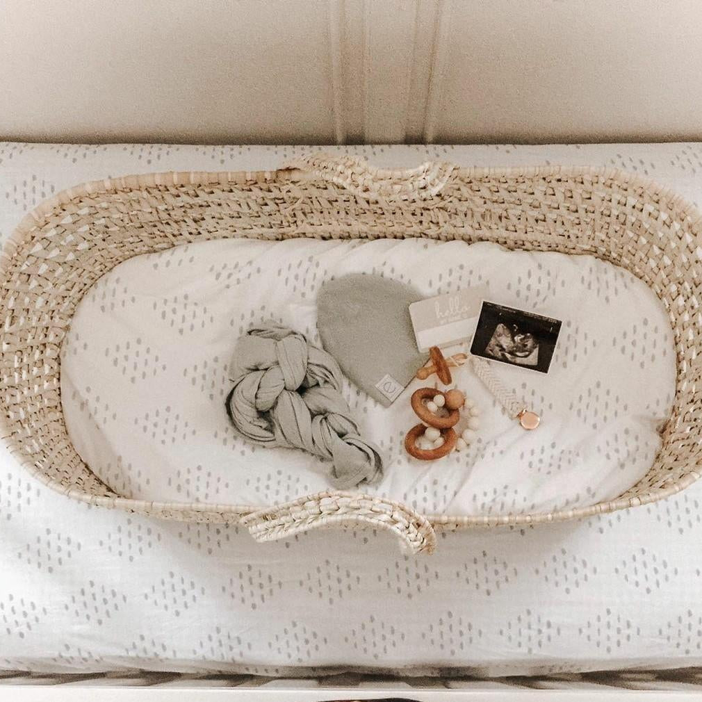 Bassinet Sheet Set - Sage Diamond - HoneyBug