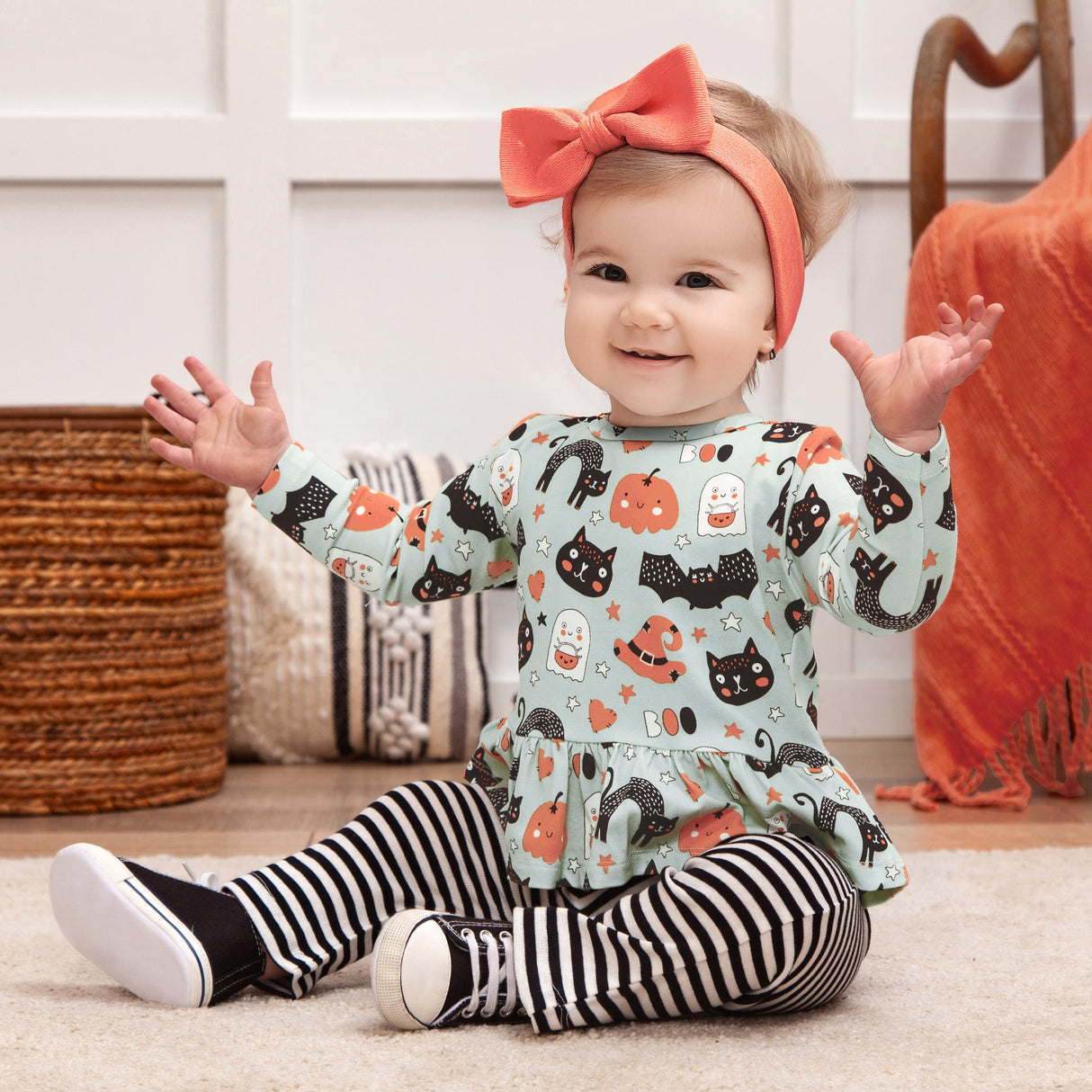 Halloween Pumpkin Pals - Girl's Top & Leggings - HoneyBug