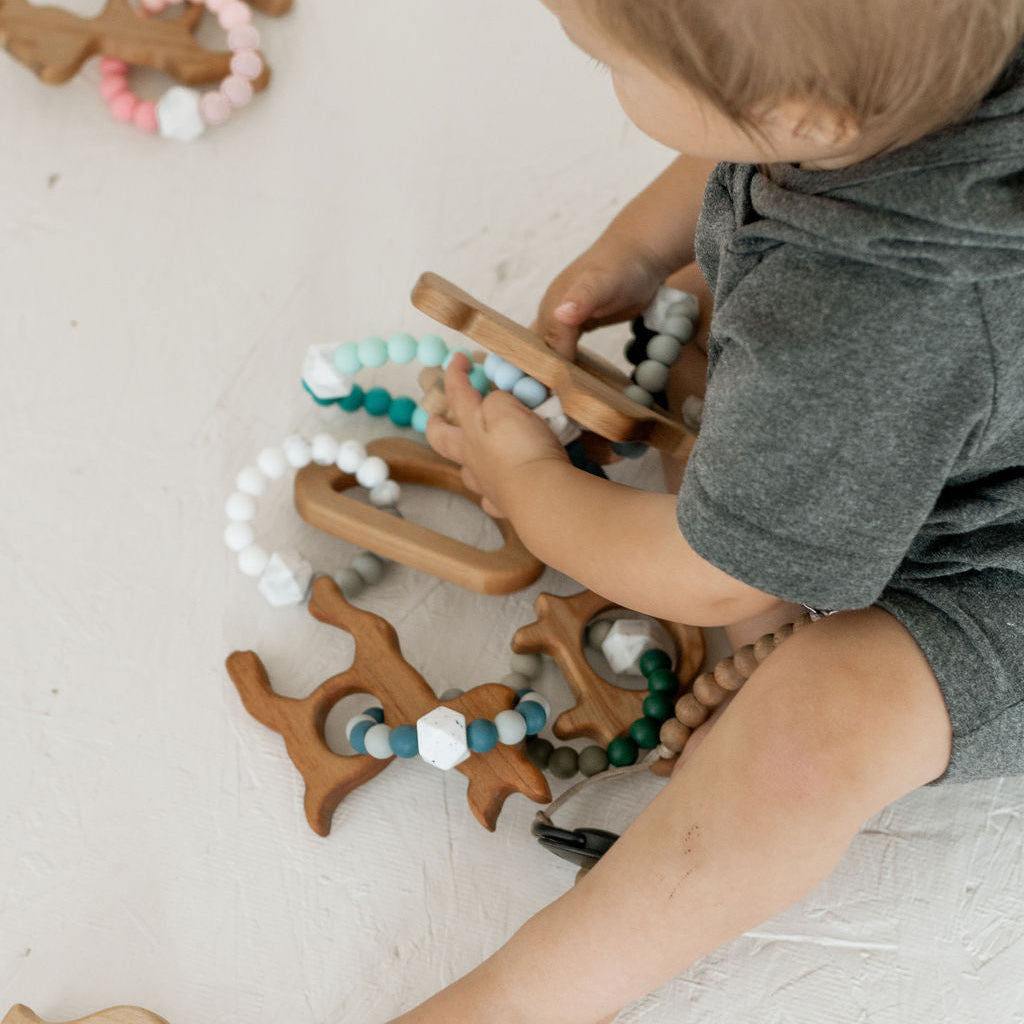 Wooden Teether with Silicone Ring