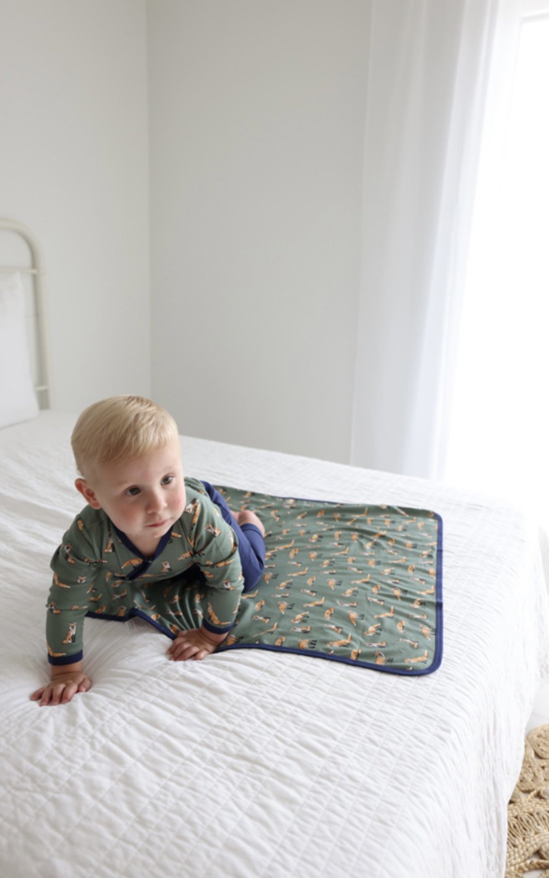 Green Fox Kimono Onesie - HoneyBug