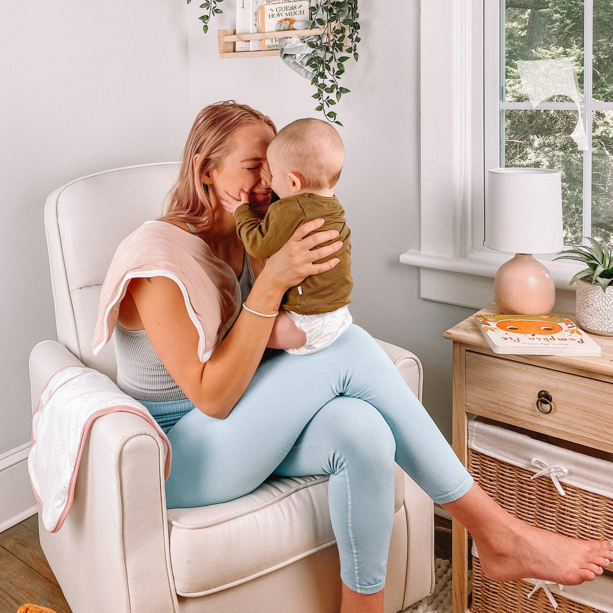 Reversible Burp Cloths - Dusty Pink Rainbow - HoneyBug