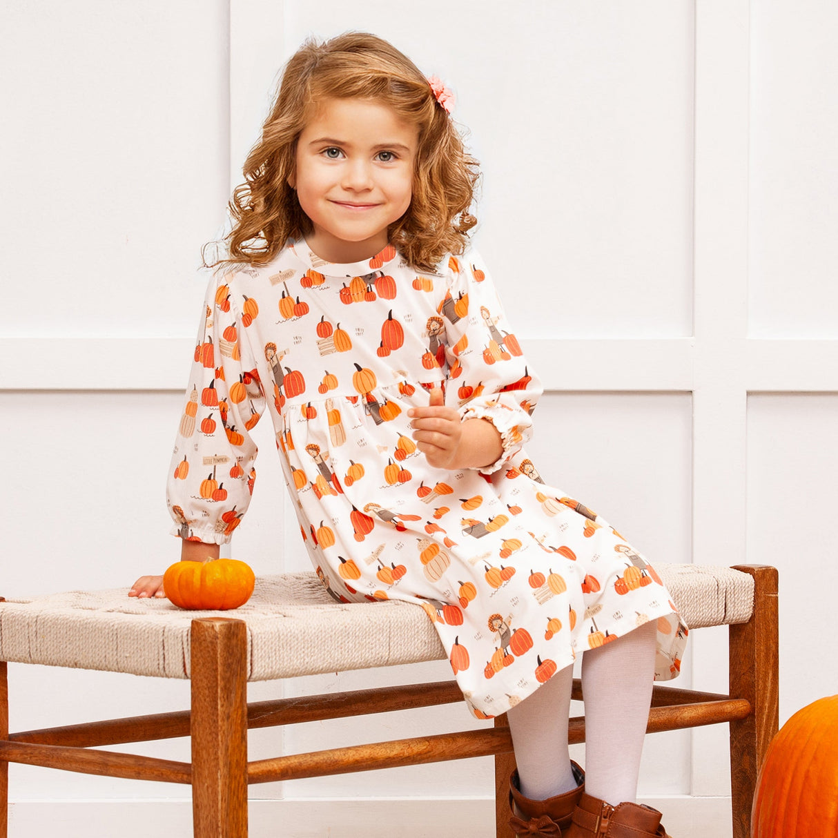 Pumpkin Patch Girls' Dress – Soft Bamboo Fall Favorite - HoneyBug