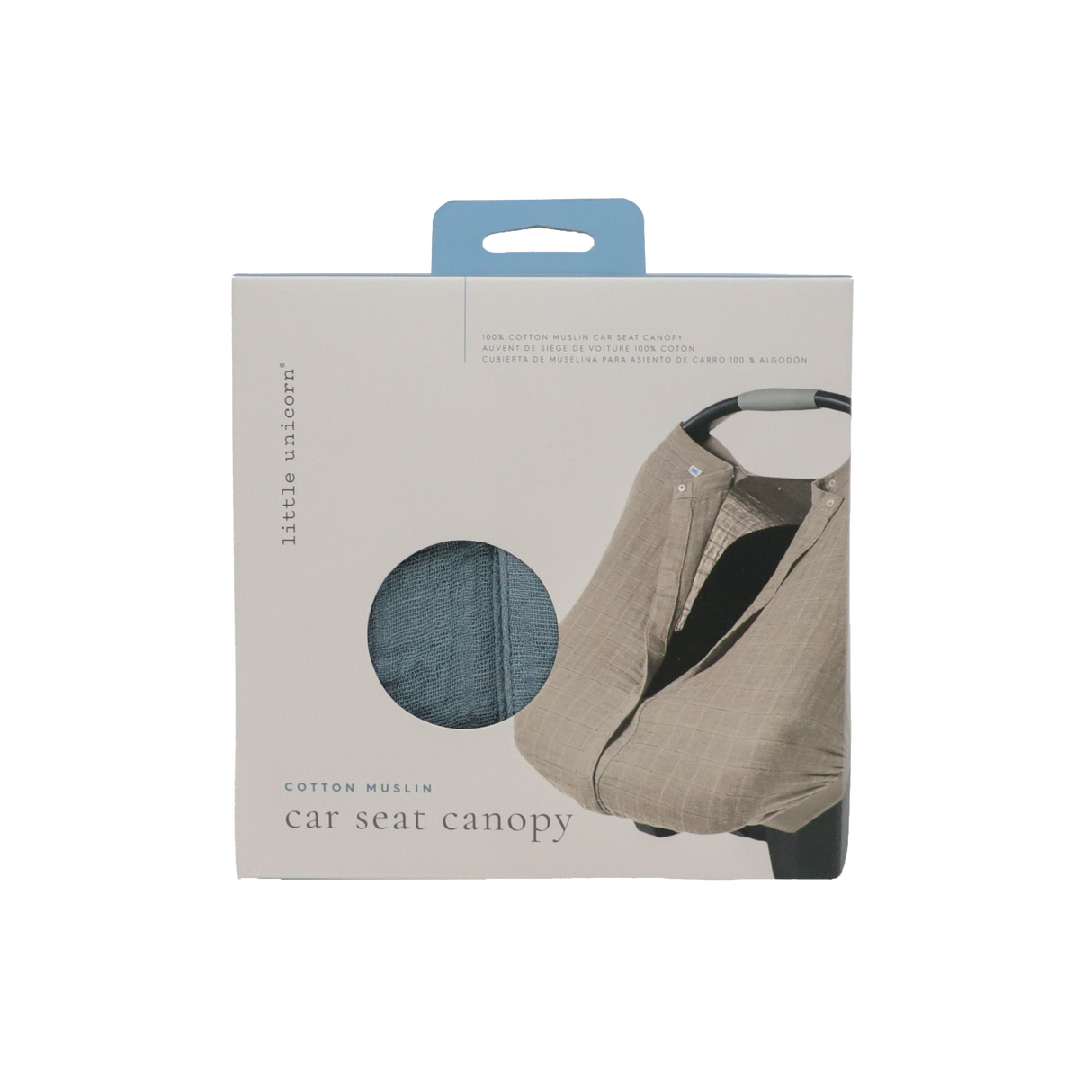 Cotton Muslin Car Seat Canopy - Sea - HoneyBug