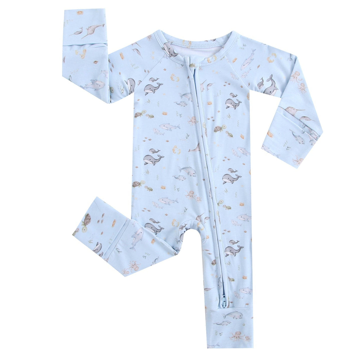 Sea of Love Zippered Baby Romper