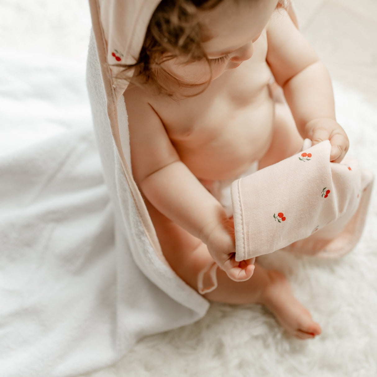 3 Pack Washcloth Set - Pink Cherries - HoneyBug