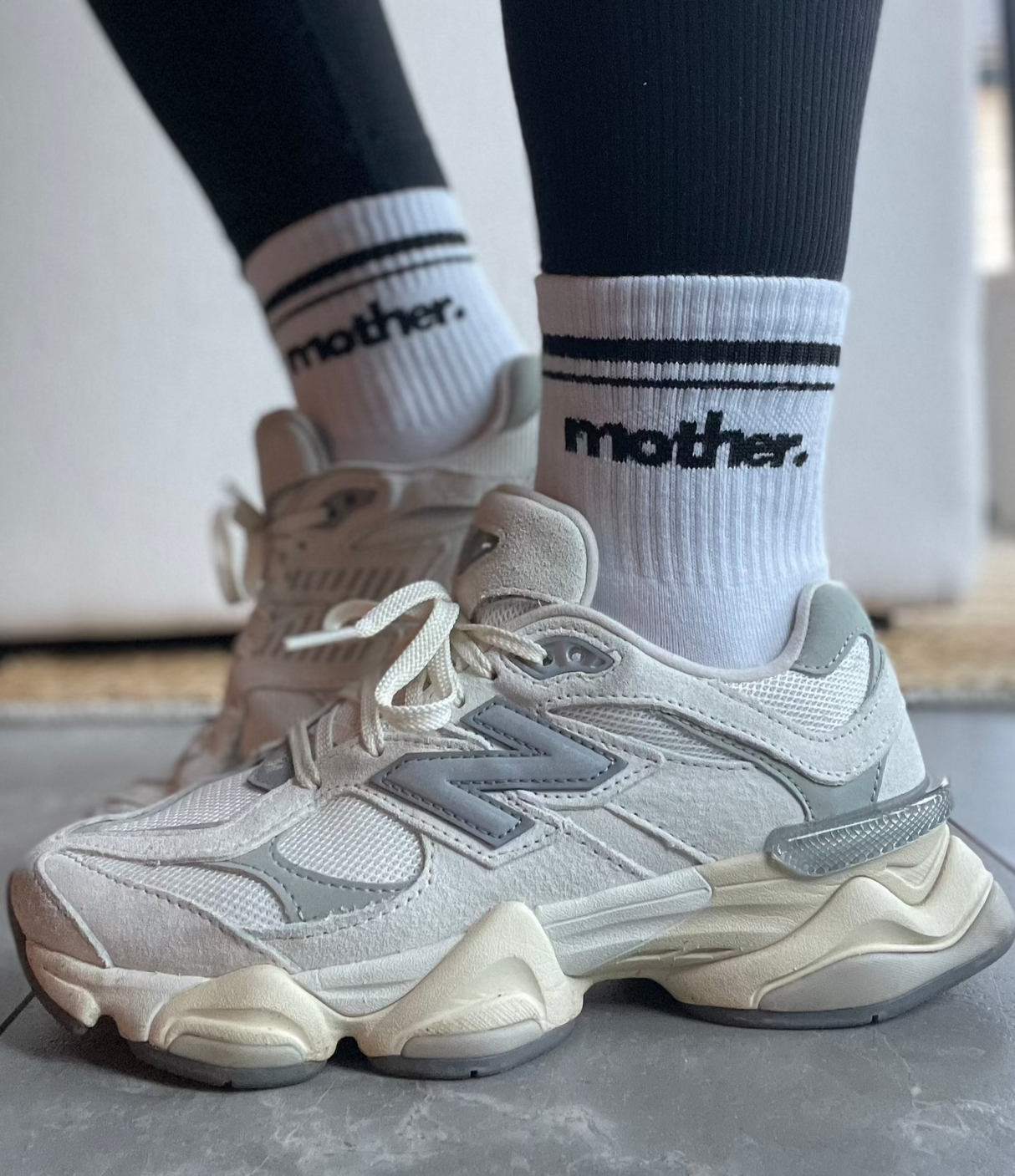 Mother. Throwback Half Crew Striped Socks - HoneyBug