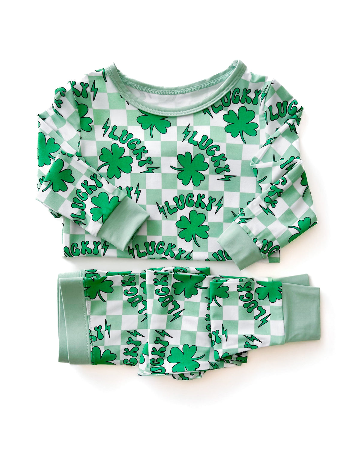 Bamboo Two Piece Set | Lucky Shamrock - HoneyBug