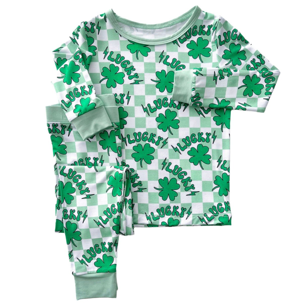 Bamboo Two Piece Set | Lucky Shamrock - HoneyBug