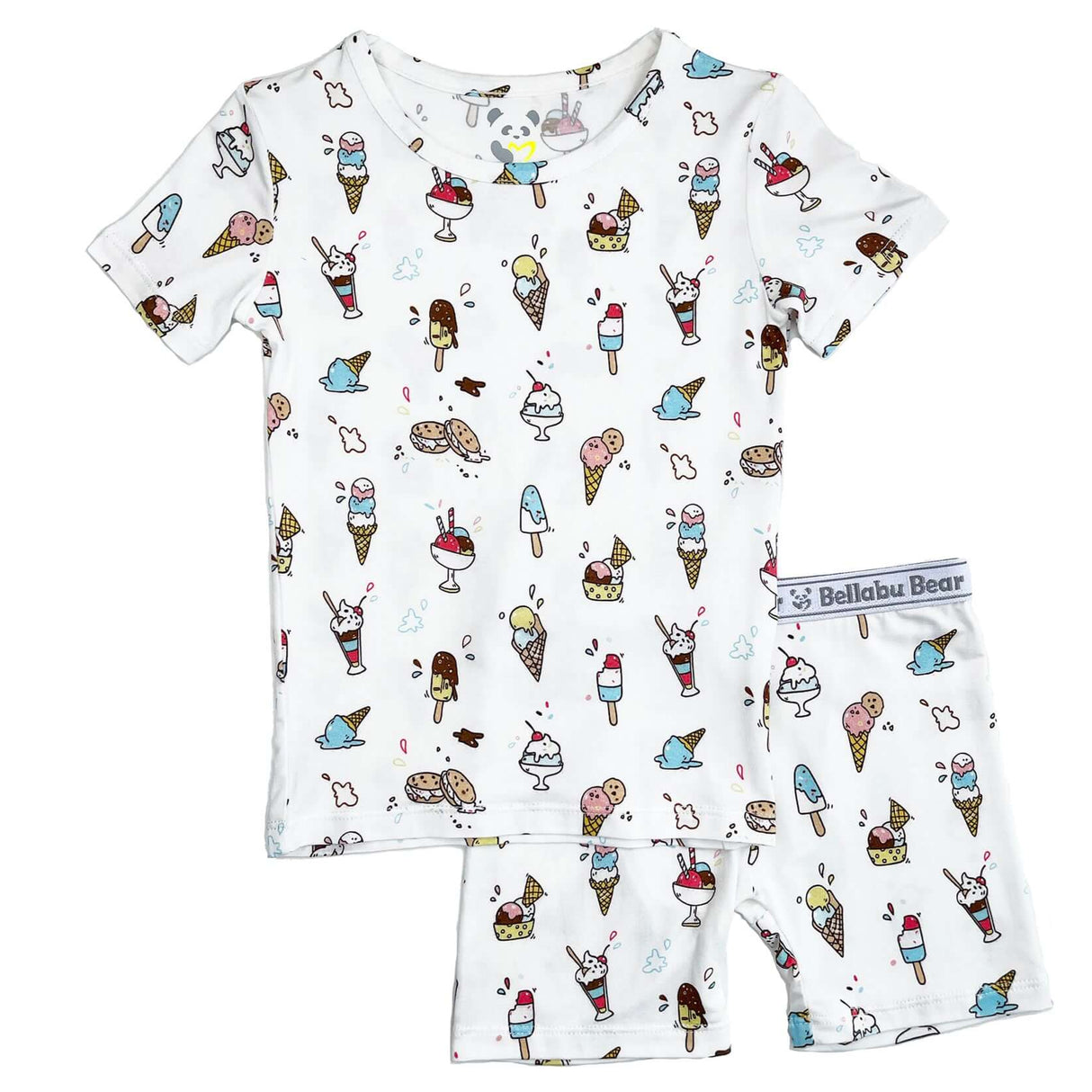 Ice Cream Bamboo Kids Pajama Short Set - HoneyBug