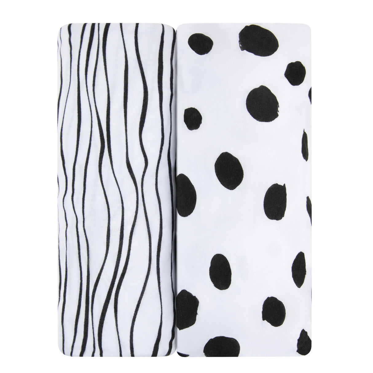 Changing Pad Cover | Cradle Sheet Set - Black & White Abstract - HoneyBug