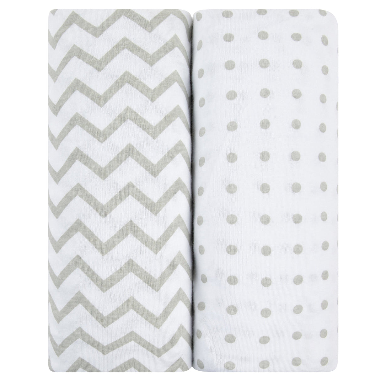 Bassinet Sheet Set - Grey Chevron & Polka Dot - HoneyBug