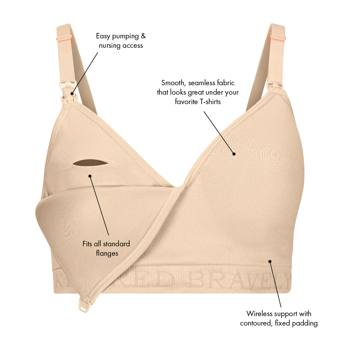 Signature Sublime® Contour Hands-Free Pumping & Nursing Bra | Black - HoneyBug