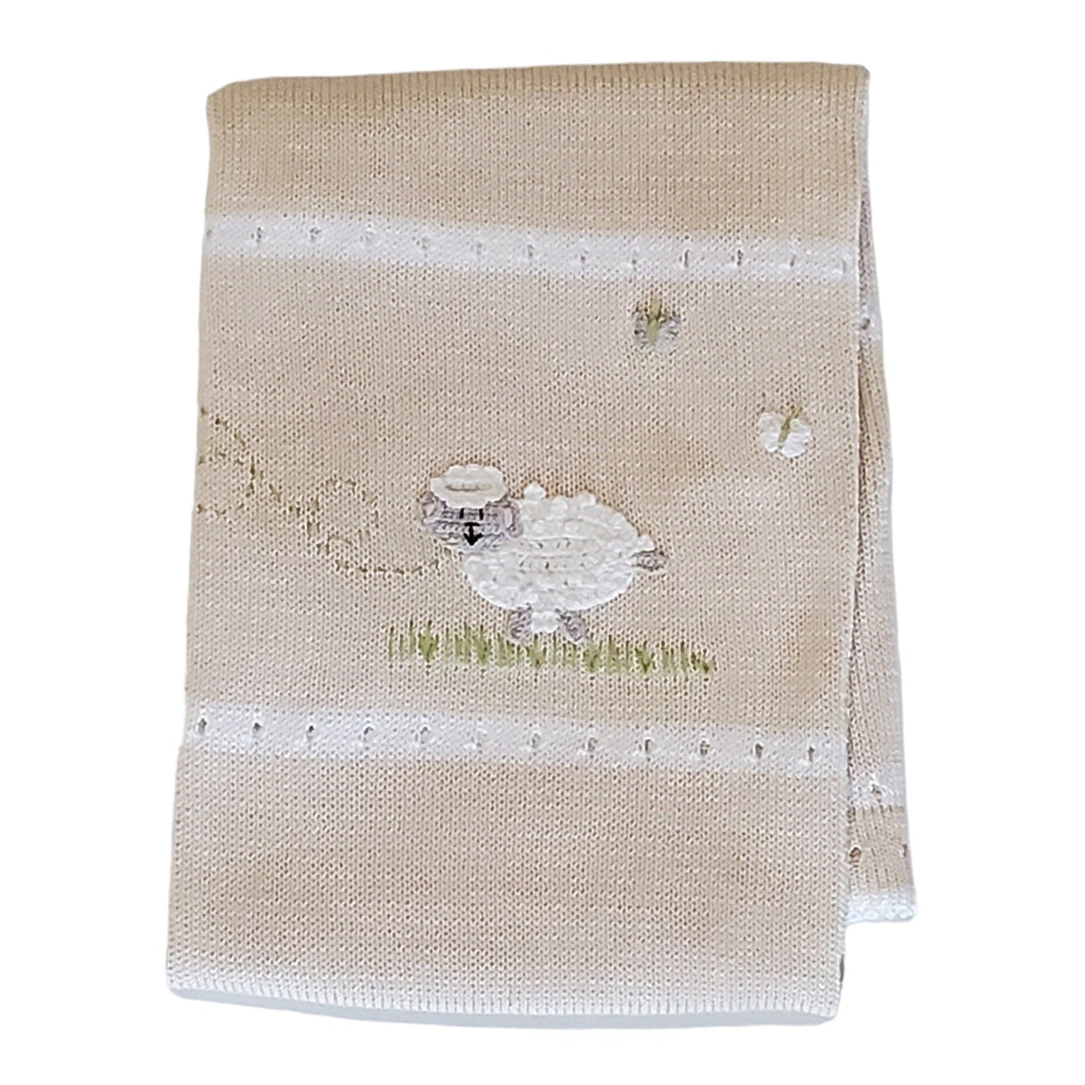 Lamb Baby Blanket, Ecru