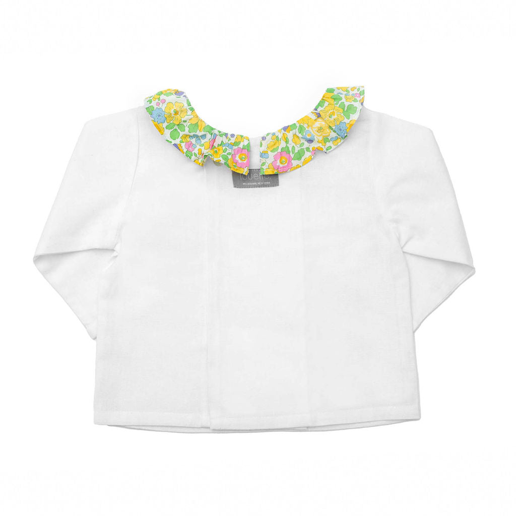 Double button blouse | Liberty 'Betsy' Yellow Frill - HoneyBug