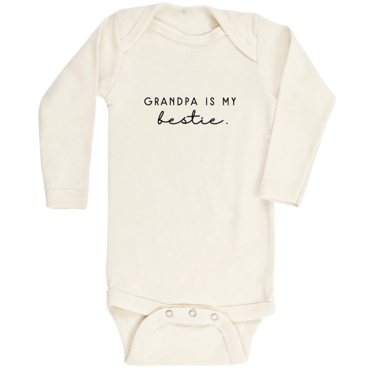 Grandpa is My Bestie - Long Sleeve Organic Bodysuit - HoneyBug