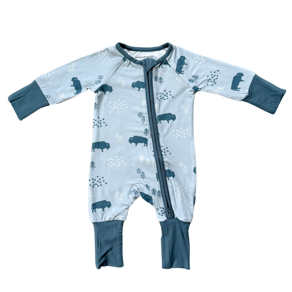 Long Sleeve Zip Romper - HoneyBug