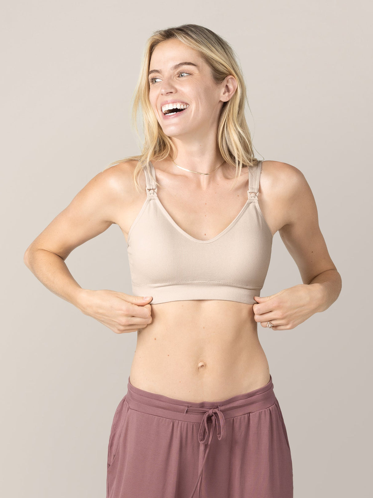 Mia Maternity & Nursing Lounge Bra | Stone - HoneyBug