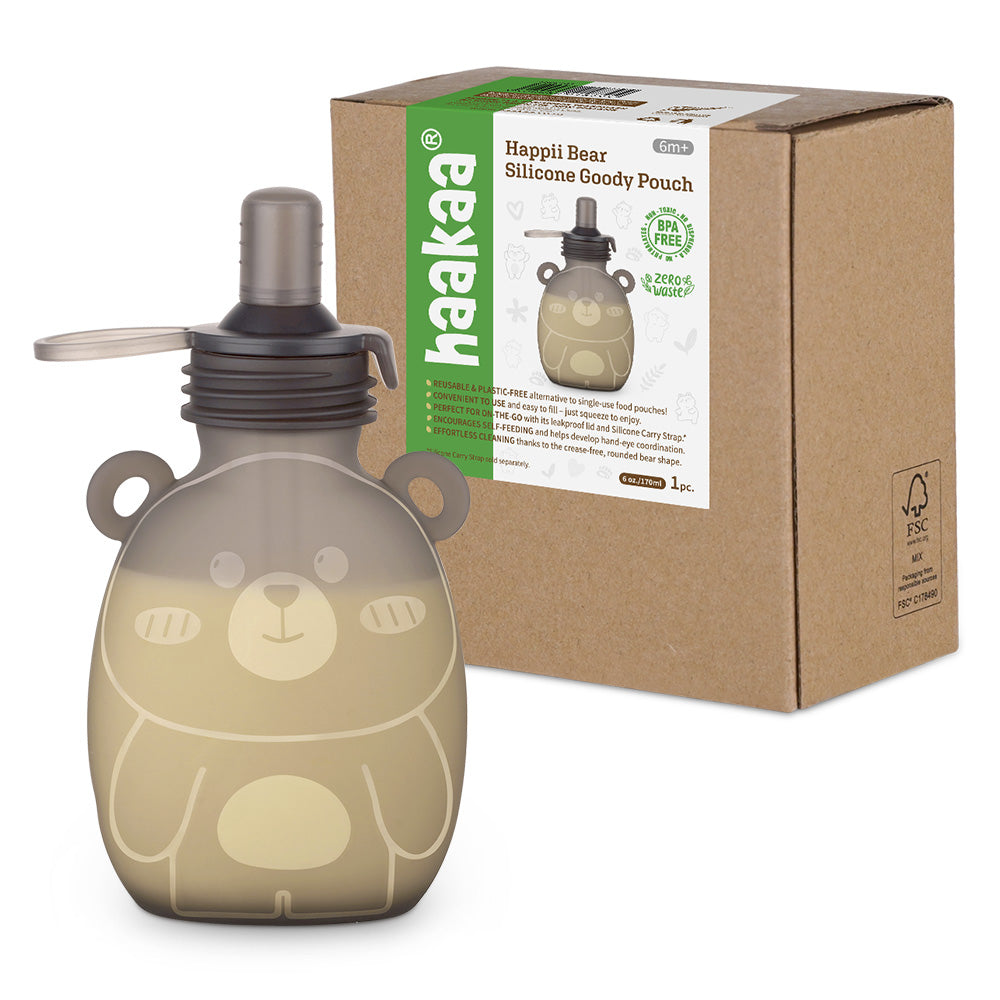 Haakaa Happii Bear Silicone Goody Pouch 6 oz - HoneyBug