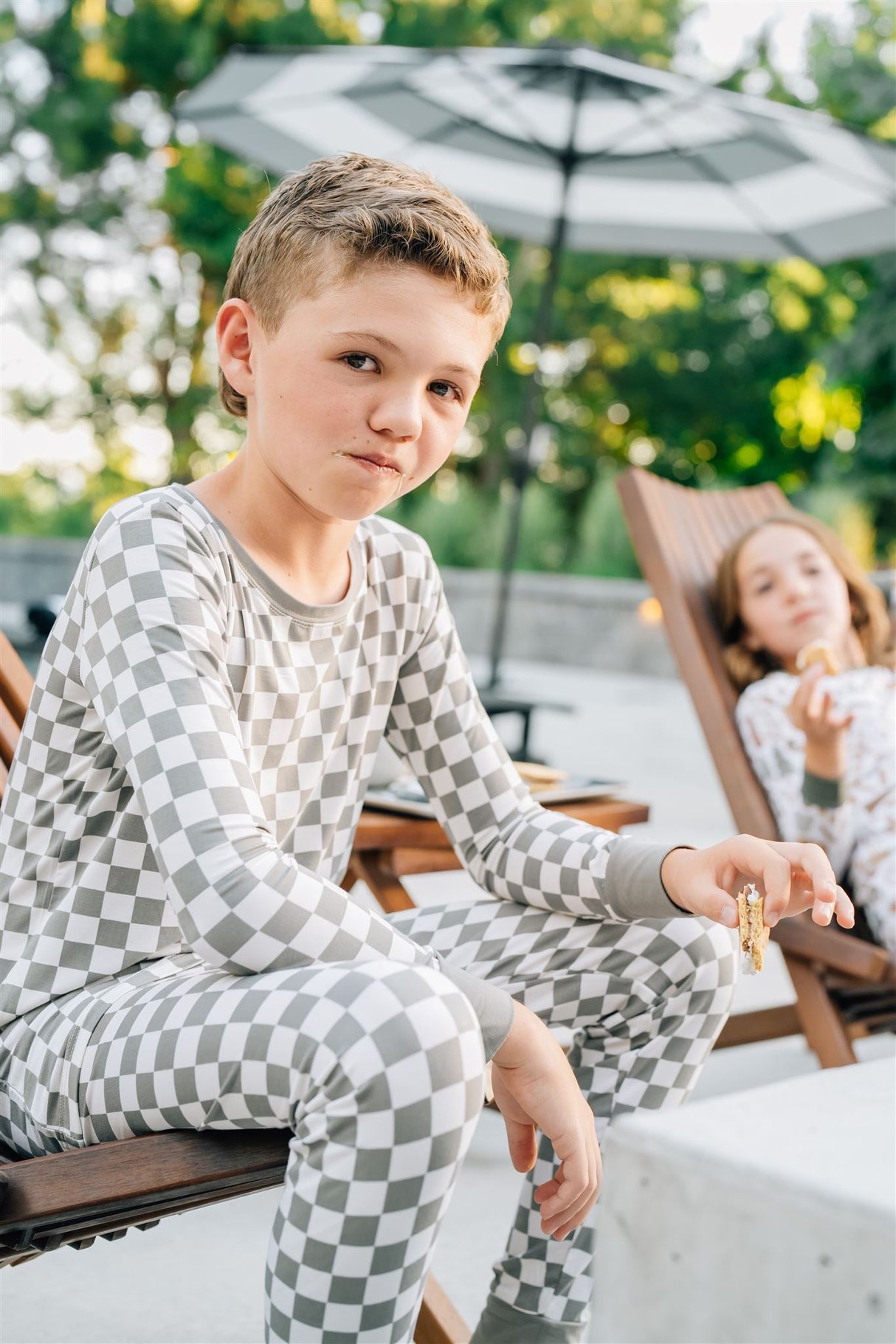 Light Green Checkered Bamboo Cozy Set - HoneyBug