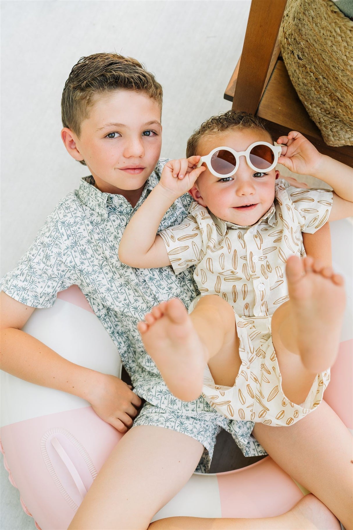 Surfboard Linen Button Up Shirt - HoneyBug