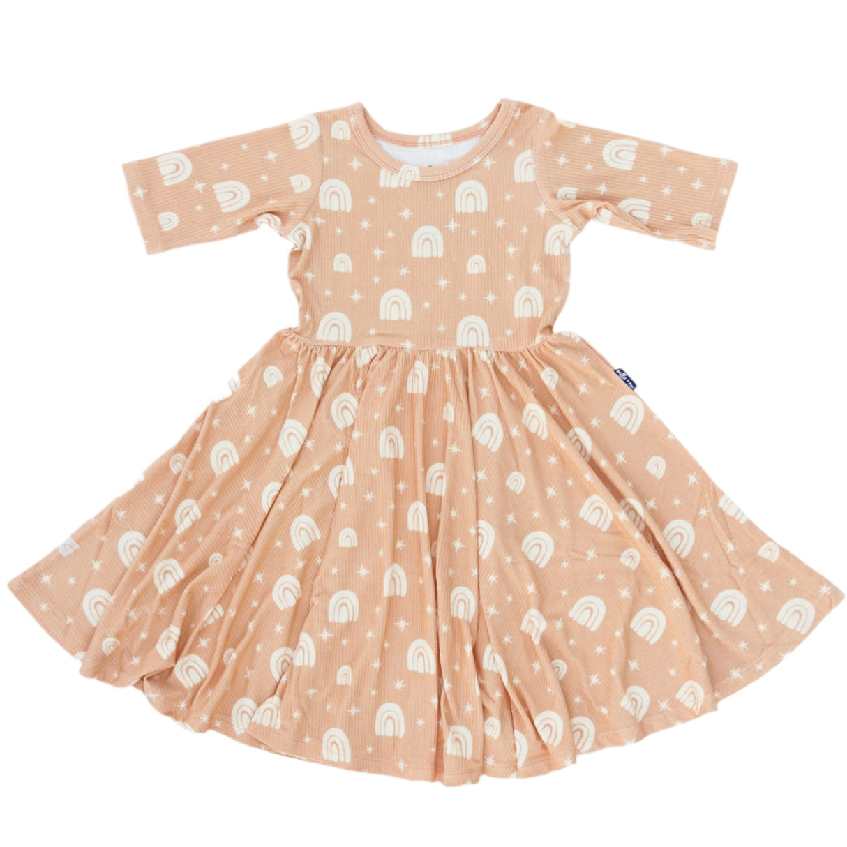 MID SLEEVE TWIRL- Rainbow Ribbed - HoneyBug