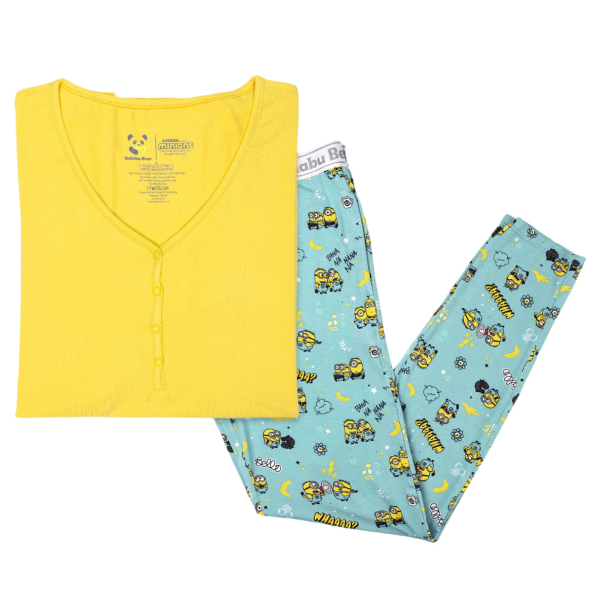 Minions Bello Banana Bamboo Women's Pajama Set - HoneyBug