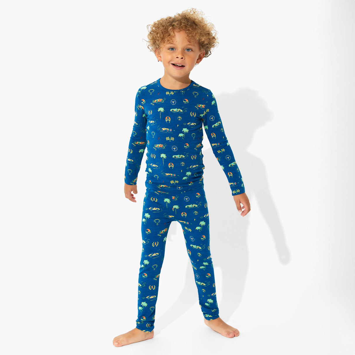 Monaco Blue Bamboo Kids Pajamas - HoneyBug