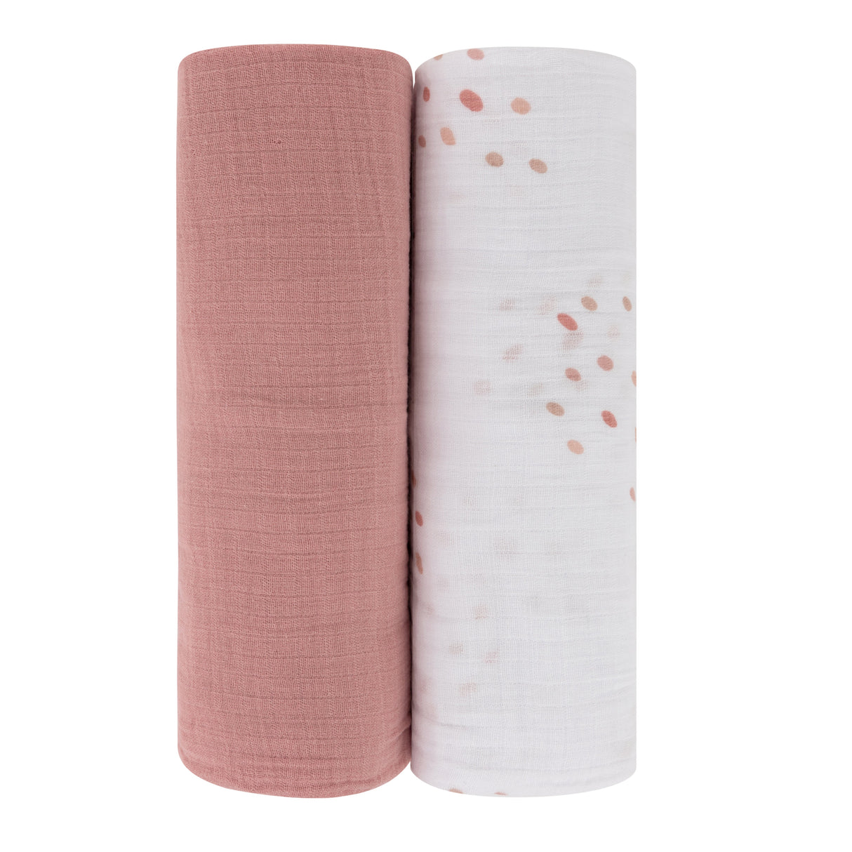 2 Pack Cotton Muslin Swaddle Blanket - Pink Raindrops - HoneyBug