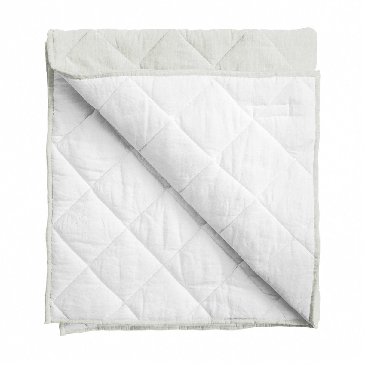 Play mat | French grey and white linen, reversible - HoneyBug