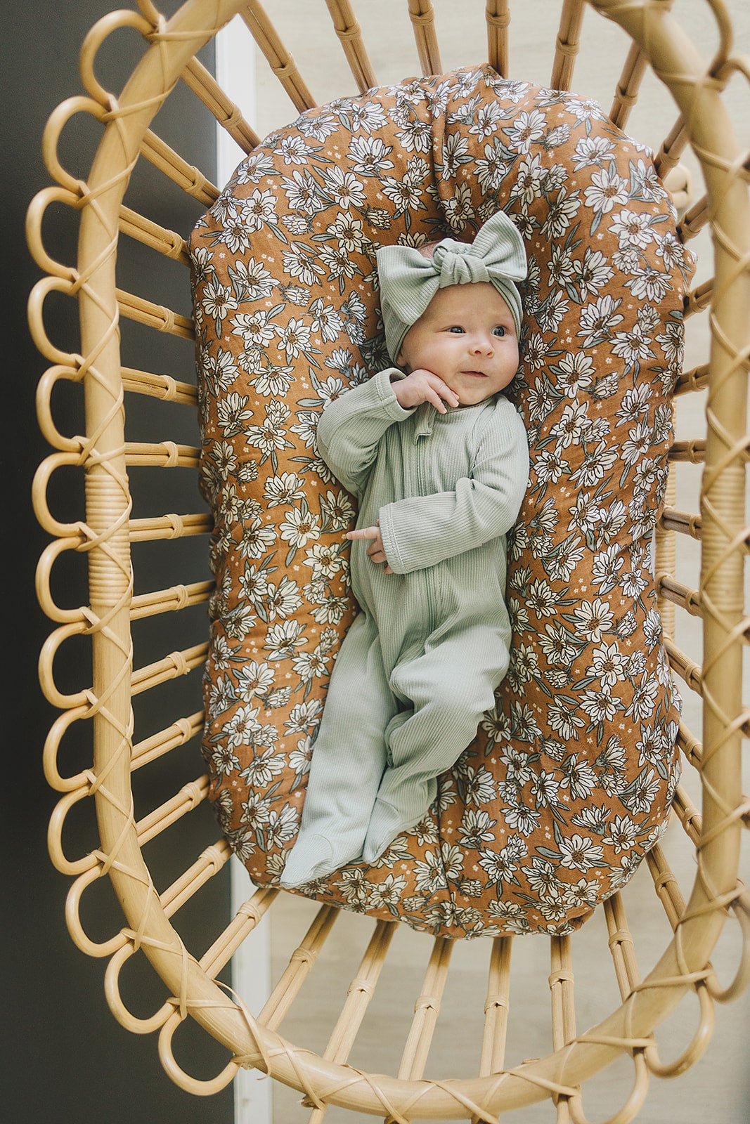 Sage Organic Cotton Ribbed Head Wrap - HoneyBug