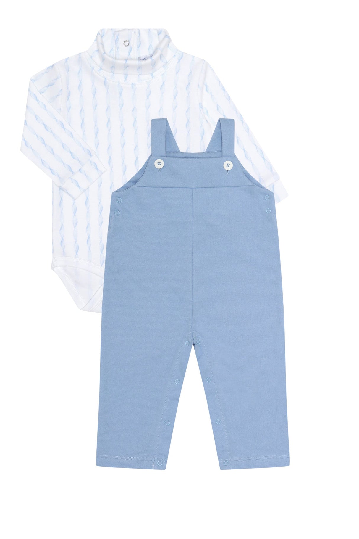 Blue Twirl Overall Set - HoneyBug