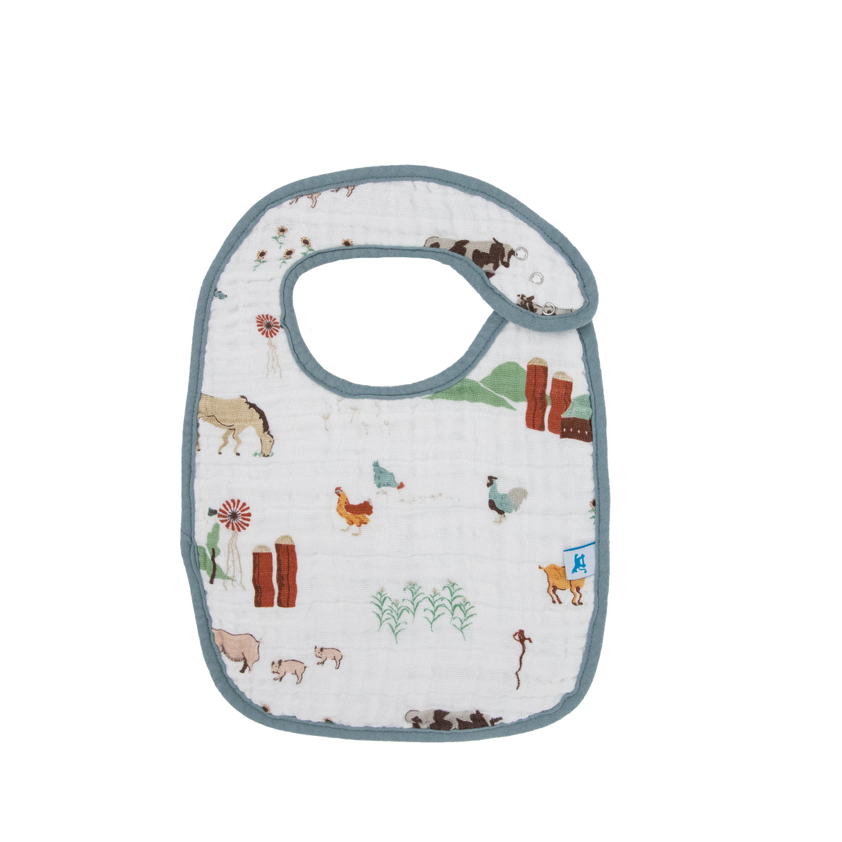 Cotton Muslin Classic Bib 3 Pack - Farmyard - HoneyBug