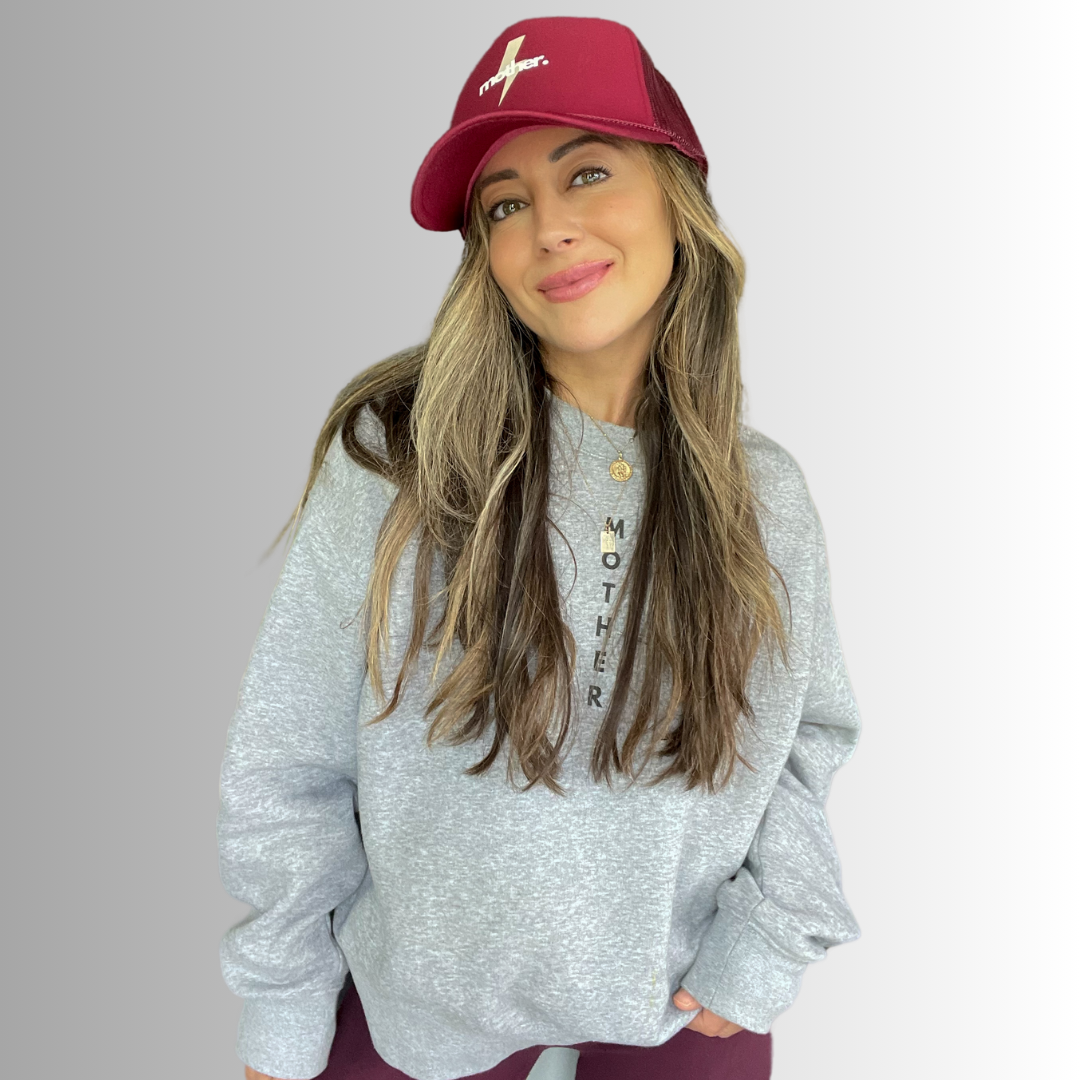 Mother Strong Printed Trucker Hat - Maroon - HoneyBug