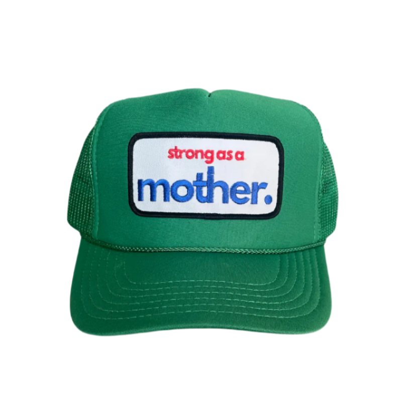 Strong as a mother™ Patch Trucker Hat - Kelly Green - HoneyBug