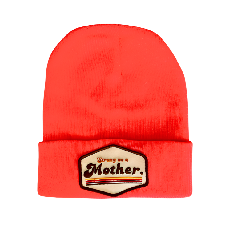 RETRO Mother Patch Beanie - Neon Orange - HoneyBug
