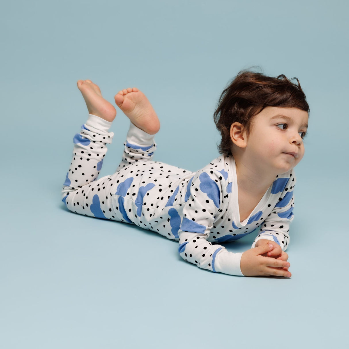 Organic Kids Pajamas - Blue Clouds