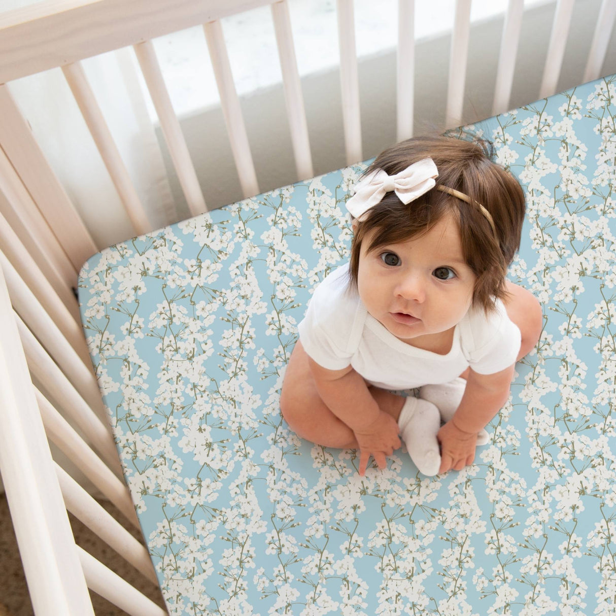 Organic Crib Sheet - Cherry Blossoms